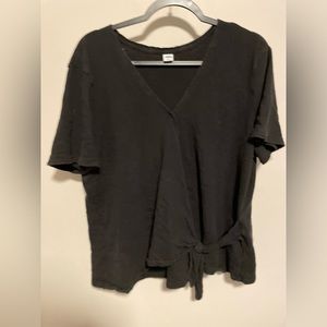 Black tied up blouse
